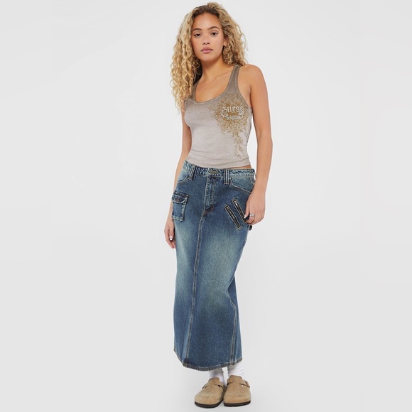 Guess Dresses & Skirts - GUESS Originals Cargo Denim Skirt Size 27 Sold Out